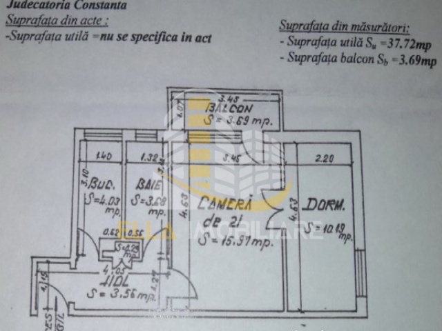 Bratianu, Constanta, Constanta, Romania, 1 Bedroom Bedrooms, 2 Rooms Rooms,1 BathroomBathrooms,Apartament 2 camere,De vanzare,2440